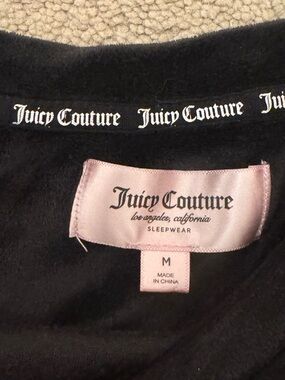 Juicy Couture Black Sleepwear Top with Pink Satin Label